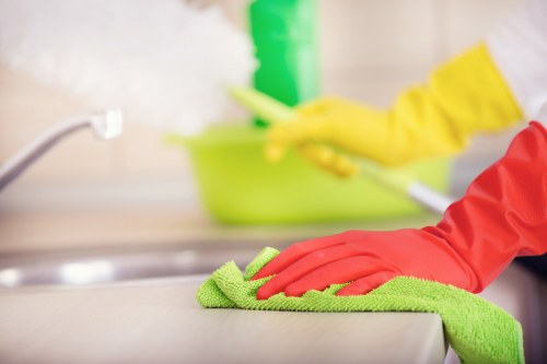 Local cleaners working on a renovated Bayswater home interior